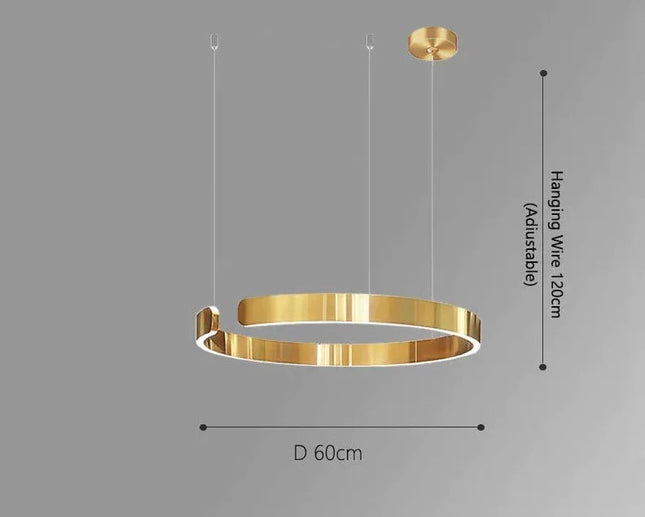 ChandelierDecor - Sleek Minimalist Ring Chandelier - Aluminum Plated