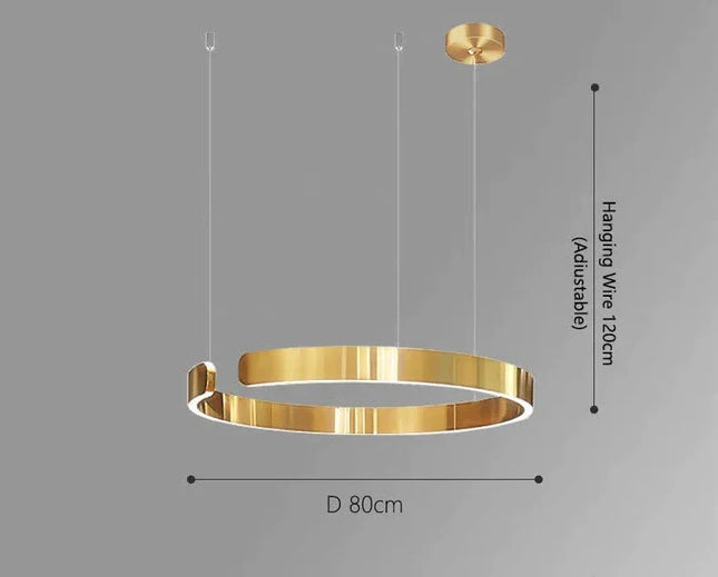ChandelierDecor - Sleek Minimalist Ring Chandelier - Aluminum Plated