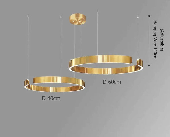 ChandelierDecor - Sleek Minimalist Ring Chandelier - Aluminum Plated