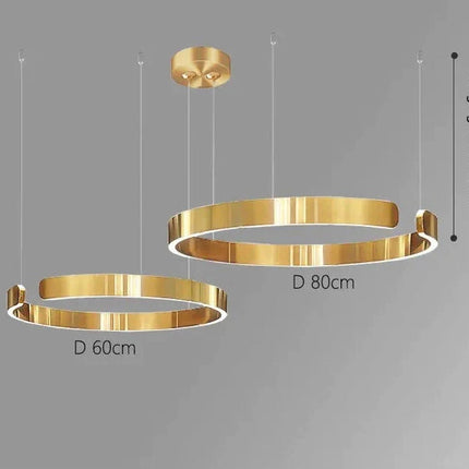 ChandelierDecor - Sleek Minimalist Ring Chandelier - Aluminum Plated