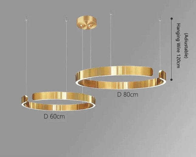 ChandelierDecor - Sleek Minimalist Ring Chandelier - Aluminum Plated