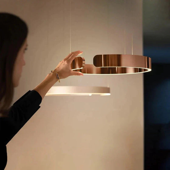 ChandelierDecor - Sleek Minimalist Ring Chandelier - Aluminum Plated