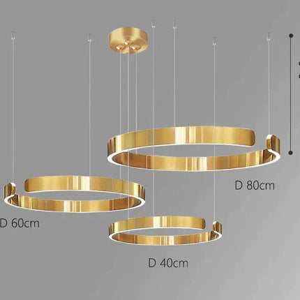 ChandelierDecor - Sleek Minimalist Ring Chandelier - Aluminum Plated