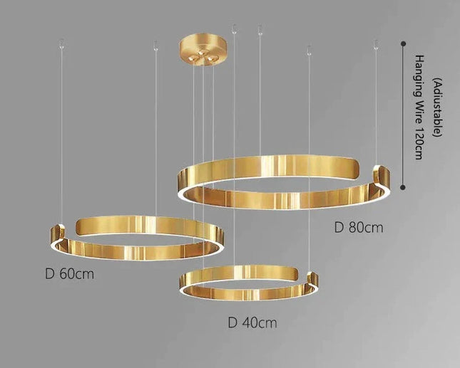 ChandelierDecor - Sleek Minimalist Ring Chandelier - Aluminum Plated