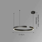 Anneau simple - 40 cm / Noir / Lumière neutre - 4000K