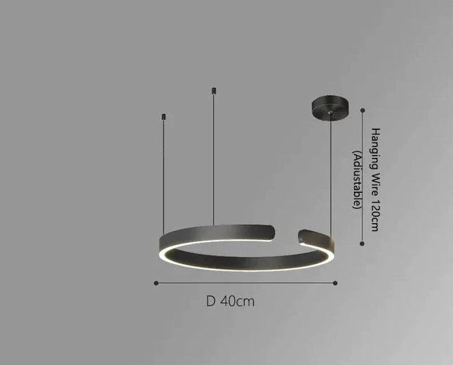 ChandelierDecor - Sleek Minimalist Ring Chandelier - Aluminum Plated