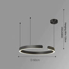 Anneau simple - 60 cm / Noir / Lumière neutre - 4000K