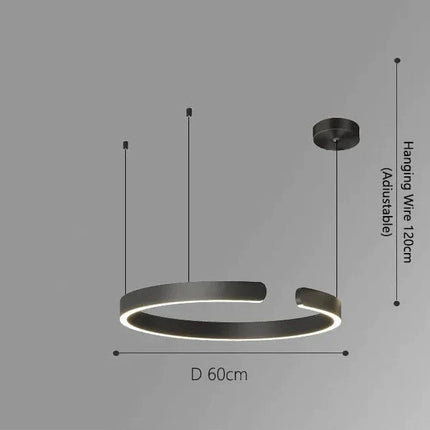 ChandelierDecor - Sleek Minimalist Ring Chandelier - Aluminum Plated