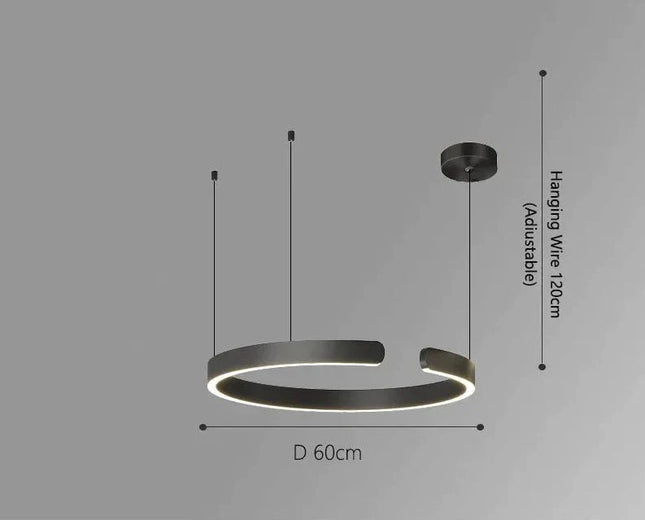 ChandelierDecor - Sleek Minimalist Ring Chandelier - Aluminum Plated