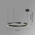 Anneau simple - 80 cm / Noir / Lumière neutre - 4000K