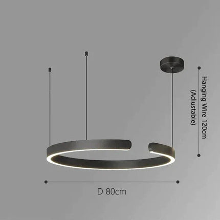 ChandelierDecor - Sleek Minimalist Ring Chandelier - Aluminum Plated