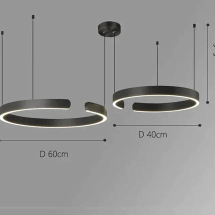 ChandelierDecor - Sleek Minimalist Ring Chandelier - Aluminum Plated