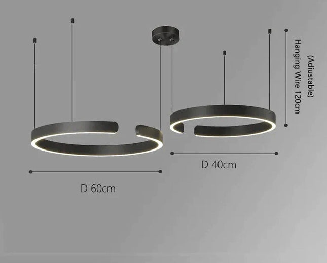 ChandelierDecor - Sleek Minimalist Ring Chandelier - Aluminum Plated