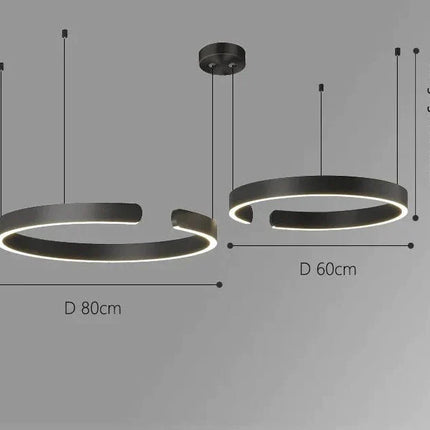 ChandelierDecor - Sleek Minimalist Ring Chandelier - Aluminum Plated