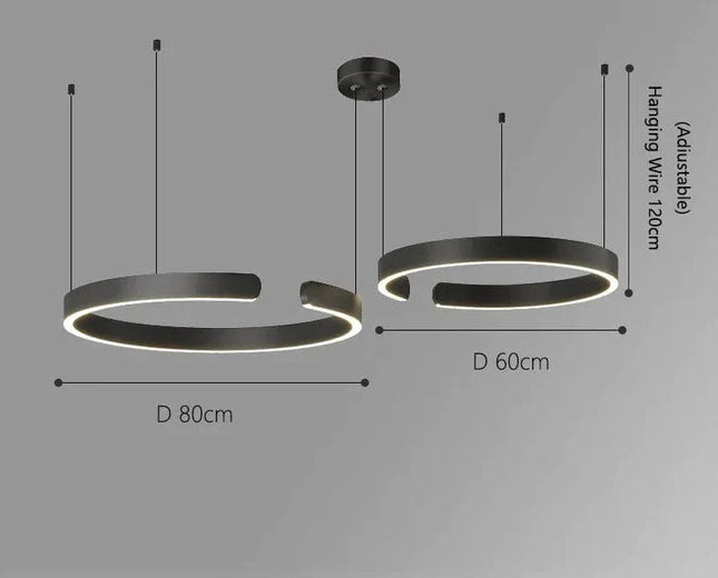 ChandelierDecor - Sleek Minimalist Ring Chandelier - Aluminum Plated