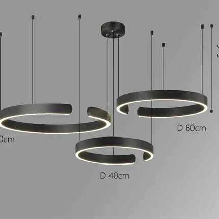 ChandelierDecor - Sleek Minimalist Ring Chandelier - Aluminum Plated