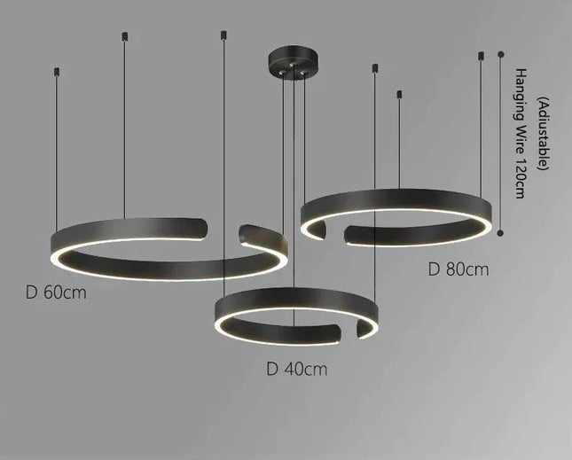 ChandelierDecor - Sleek Minimalist Ring Chandelier - Aluminum Plated