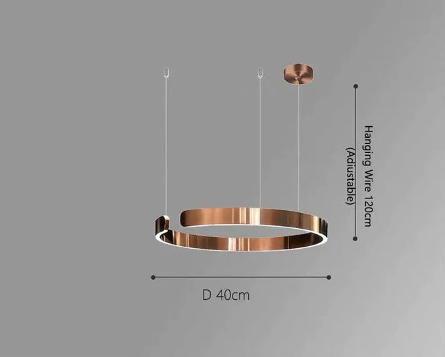 ChandelierDecor - Sleek Minimalist Ring Chandelier - Aluminum Plated