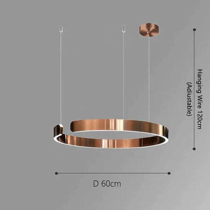 ChandelierDecor - Sleek Minimalist Ring Chandelier - Aluminum Plated