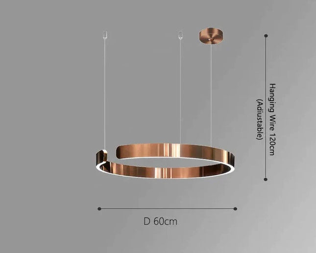ChandelierDecor - Sleek Minimalist Ring Chandelier - Aluminum Plated