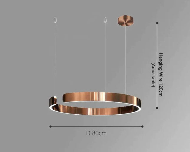 ChandelierDecor - Sleek Minimalist Ring Chandelier - Aluminum Plated