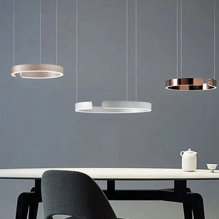 ChandelierDecor - Sleek Minimalist Ring Chandelier - Aluminum Plated