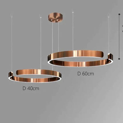 ChandelierDecor - Sleek Minimalist Ring Chandelier - Aluminum Plated