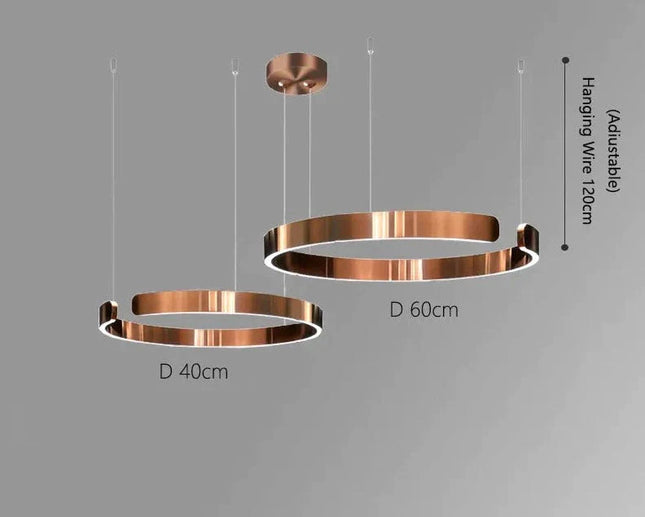 ChandelierDecor - Sleek Minimalist Ring Chandelier - Aluminum Plated