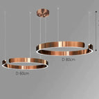 Deux anneaux - 60 cm + 80 cm / Or rose / Lumière neutre - 4000K