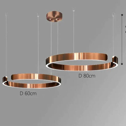ChandelierDecor - Sleek Minimalist Ring Chandelier - Aluminum Plated