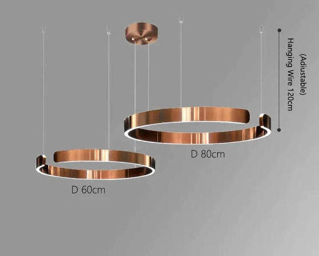 ChandelierDecor - Sleek Minimalist Ring Chandelier - Aluminum Plated