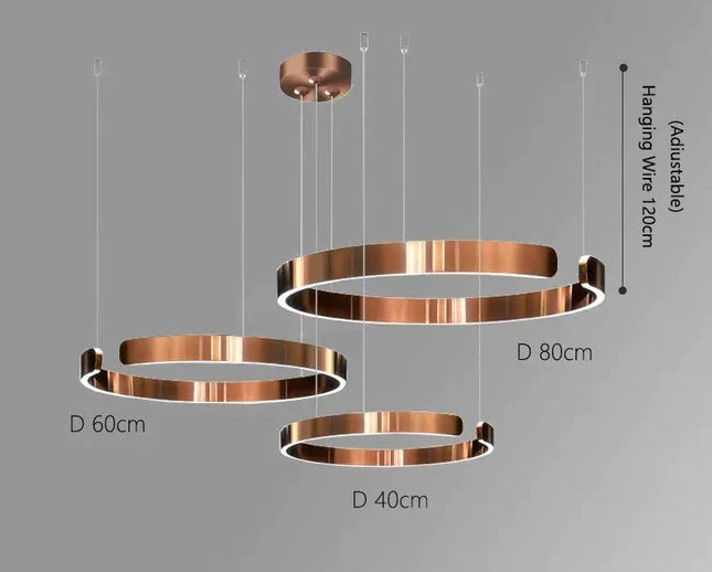 ChandelierDecor - Sleek Minimalist Ring Chandelier - Aluminum Plated