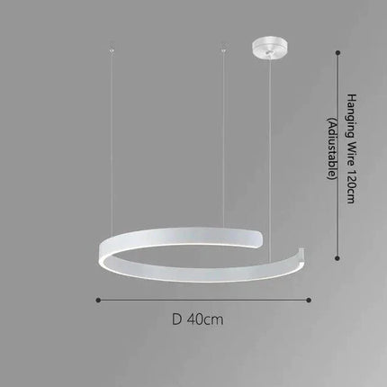 ChandelierDecor - Sleek Minimalist Ring Chandelier - Aluminum Plated