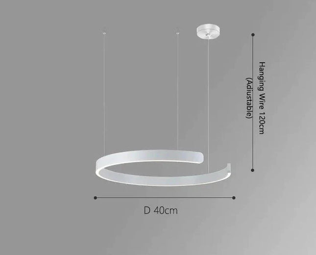 ChandelierDecor - Sleek Minimalist Ring Chandelier - Aluminum Plated