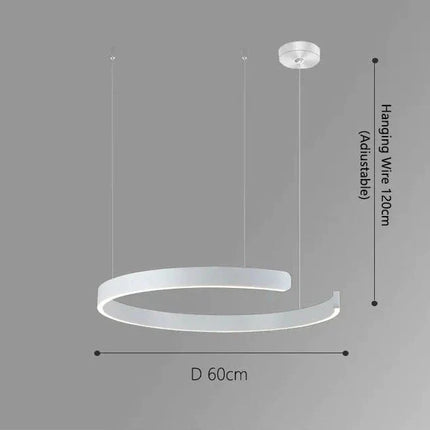 ChandelierDecor - Sleek Minimalist Ring Chandelier - Aluminum Plated