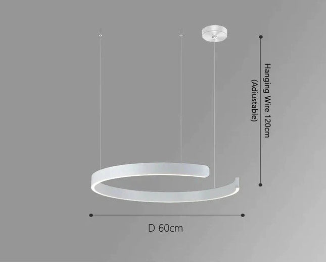 ChandelierDecor - Sleek Minimalist Ring Chandelier - Aluminum Plated
