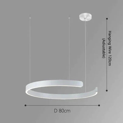 ChandelierDecor - Sleek Minimalist Ring Chandelier - Aluminum Plated