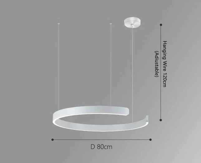 ChandelierDecor - Sleek Minimalist Ring Chandelier - Aluminum Plated