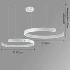 Deux anneaux - 40 cm + 60 cm / Blanc / Lumière neutre - 4000K