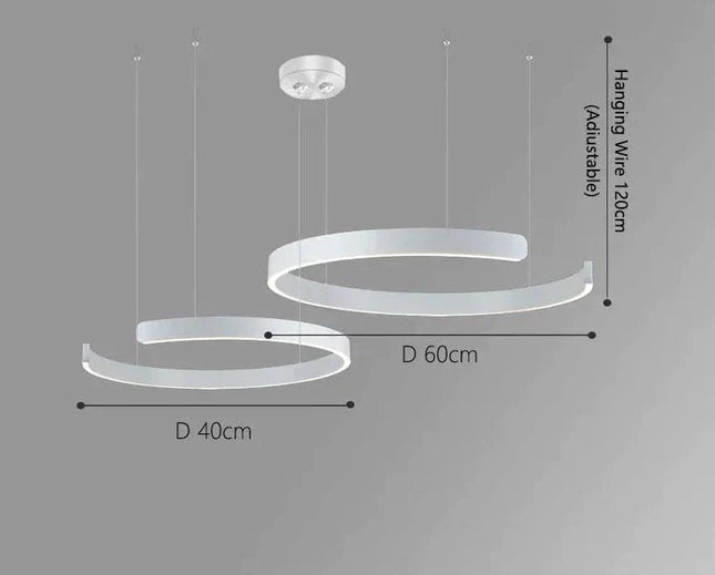 ChandelierDecor - Sleek Minimalist Ring Chandelier - Aluminum Plated
