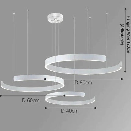 ChandelierDecor - Sleek Minimalist Ring Chandelier - Aluminum Plated