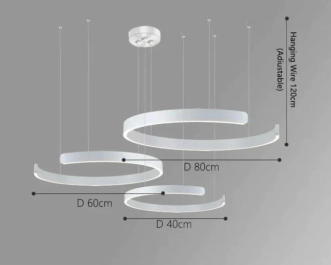ChandelierDecor - Sleek Minimalist Ring Chandelier - Aluminum Plated