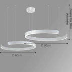 Deux anneaux - 60 cm + 80 cm / Blanc / Lumière neutre - 4000K
