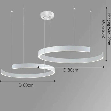 ChandelierDecor - Sleek Minimalist Ring Chandelier - Aluminum Plated