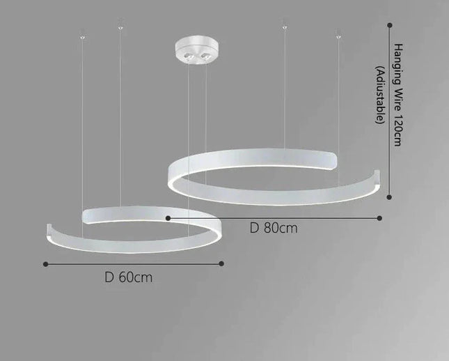 ChandelierDecor - Sleek Minimalist Ring Chandelier - Aluminum Plated