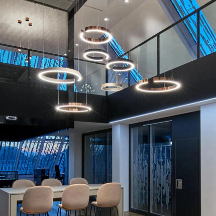 ChandelierDecor - Sleek Minimalist Ring Chandelier - Aluminum Plated