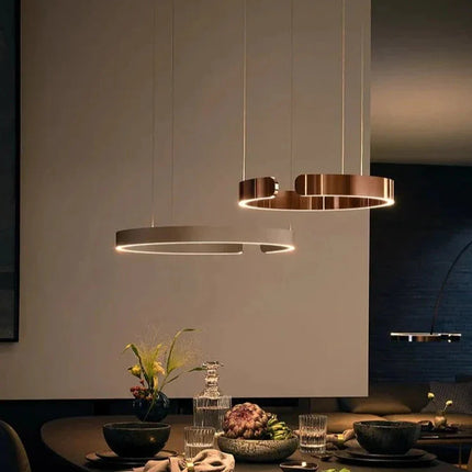 ChandelierDecor - Sleek Minimalist Ring Chandelier - Aluminum Plated