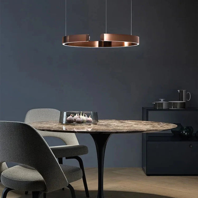 ChandelierDecor - Sleek Minimalist Ring Chandelier - Aluminum Plated