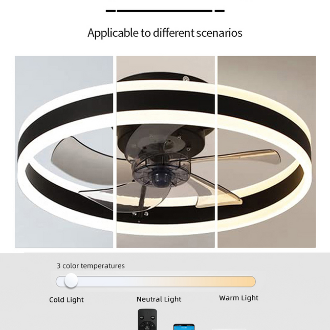 ChandelierDecor - Smart LED Quiet Ceiling Fan Light 6-Speed