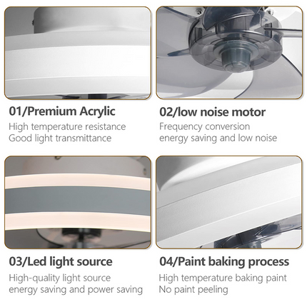 ChandelierDecor - Smart LED Quiet Ceiling Fan Light 6-Speed